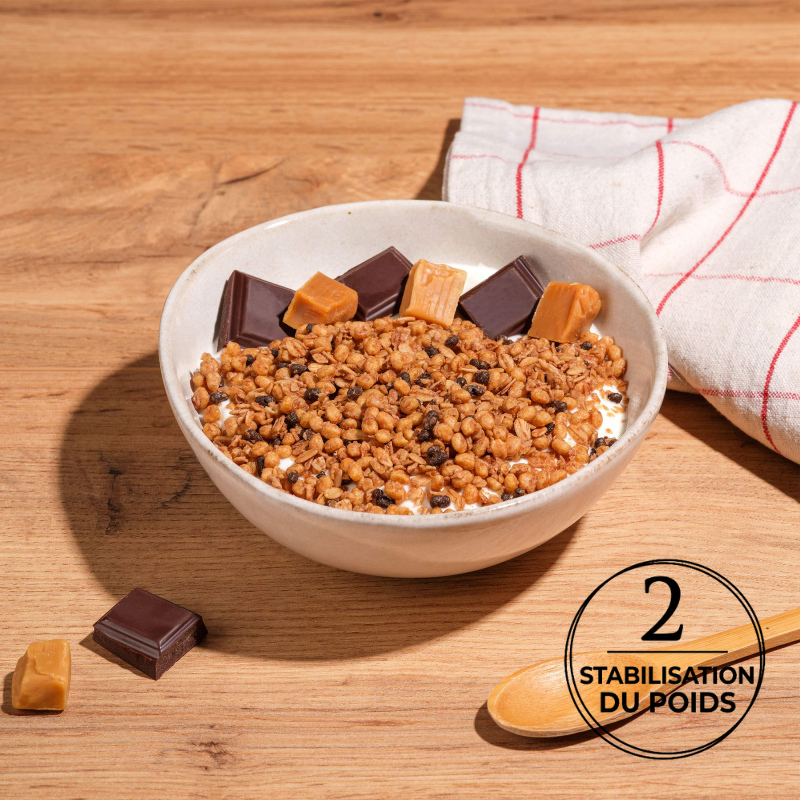 Muesli protéiné chocolat caramel