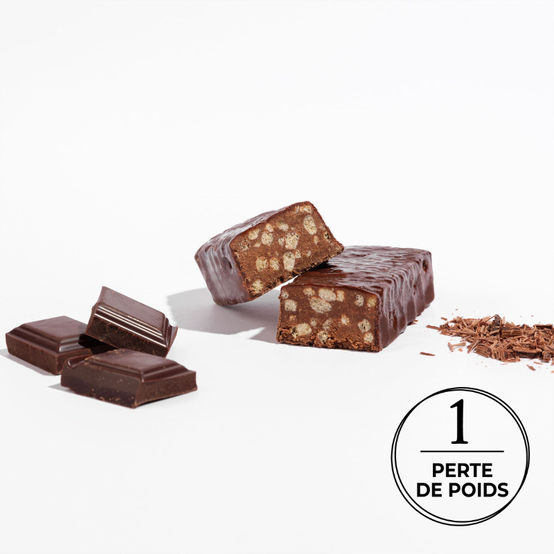 Barre chocolat protéinée croustillante