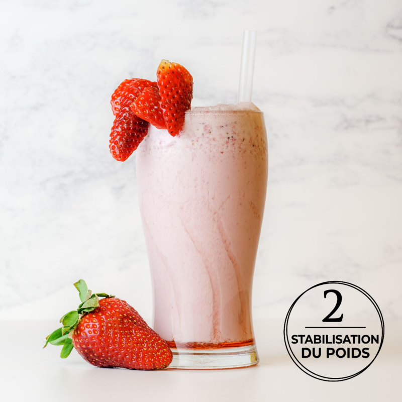 Milk-shake fraise substitut de repas 