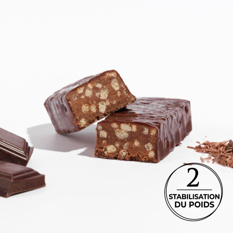 Barre chocolat protéinée croustillante