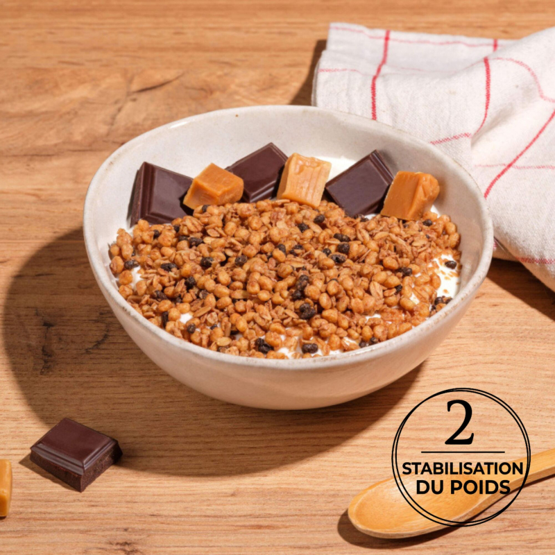 Muesli protéiné chocolat caramel