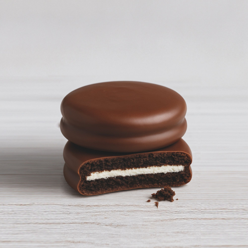 Biscuit vanille enrobé au chocolat au lait