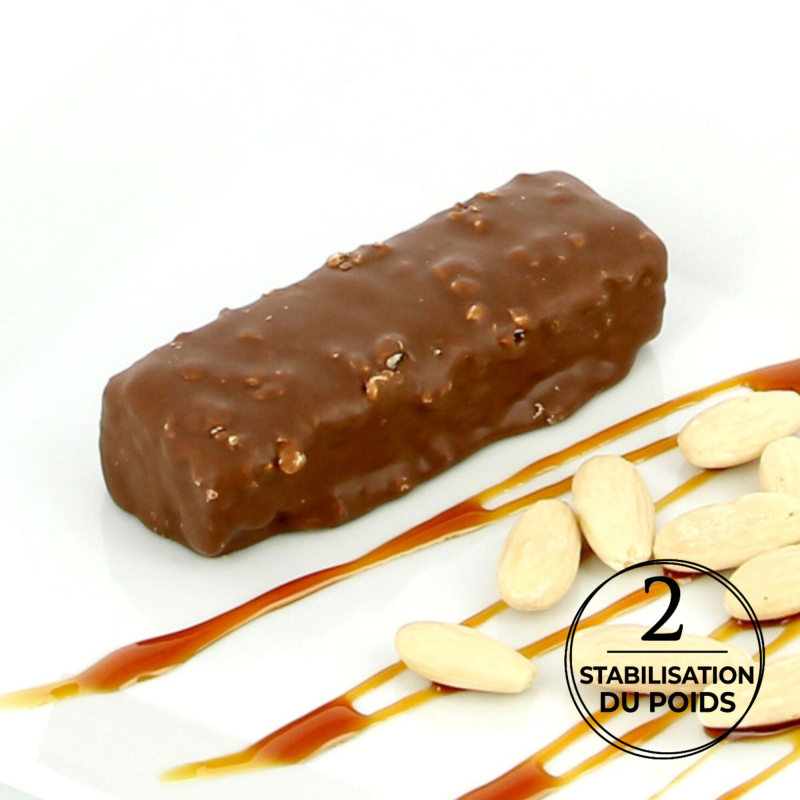 Barre double chocolat caramel protéinée