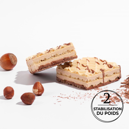 Gaufrettes chocolat noisette  protéinées 