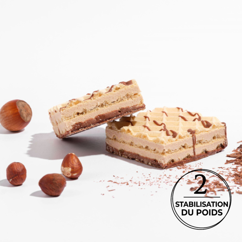 Gaufrettes chocolat noisette  protéinées 